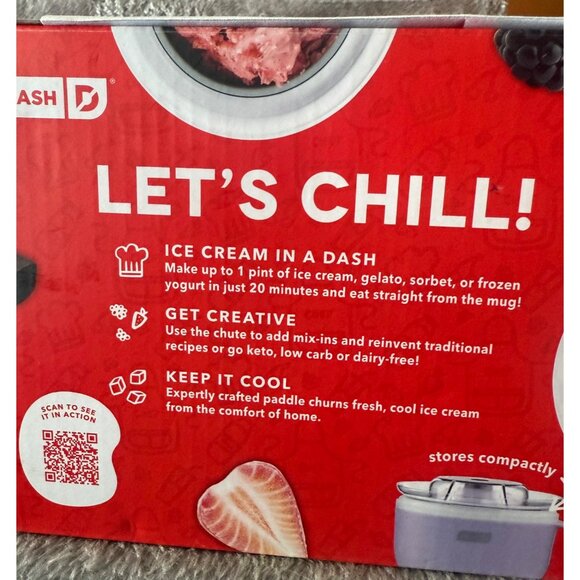 Dash My Mug Ice Cream Maker 1-Pint Capacity Compact Design Purple - Picture 3 of 6